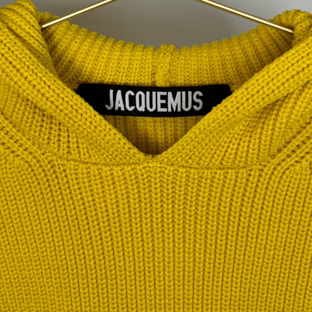 JACQUEMUS KNITTED HOODIE YELLOW